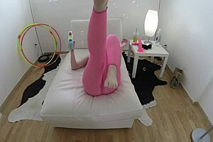 Blonde Samantha Rone Rides Dildo Cowgirl