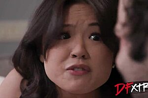 asian hottie, does your husband know you're taking his friend's massive cock?