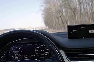 Blonde milf sucks dick while driving