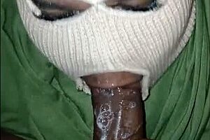 super sloppy deep throat from masked girl