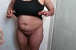 Early morning shower in the bathroom before breakfast