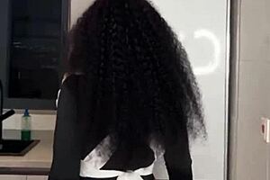 Look At This Ebony House Maid Caught Riding Her Boss!