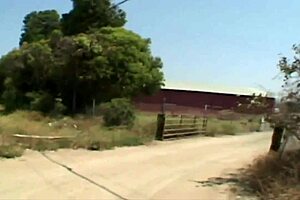 Rough Double Penetration Outdoors With Redhead Hitchhiker