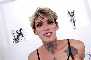 Latina model Sabrina Prezotte teases and seduces in hot red lingerie.