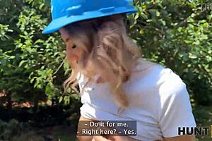 Hunt4k Sexy Fantasie Fucks With Old Hunter For Her Annual Salary In Public