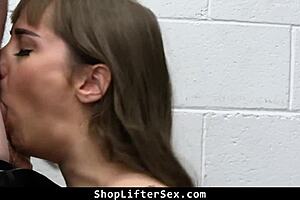 Shoplifting babe tommy king proves lesson learned in garage