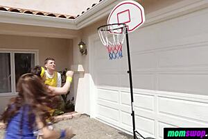 step moms training school basketball players in team building