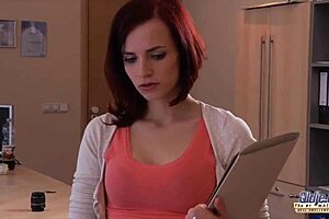 Young Secretary Engages With Boss In Office, Spreading Legs For Intimacy, Then Providing Oral Pleasure