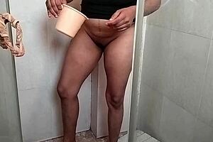 Early morning shower in the bathroom before breakfast