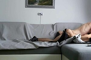 Passionate intense sex on the couch!