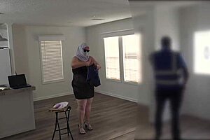 Delivery guy fingers and fucks big ass busty milf in mini dress