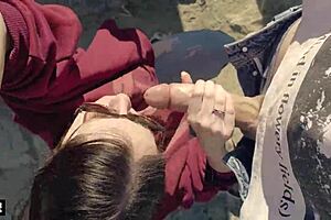 Amateur Whore Deepthroats Stranger Outdoors?