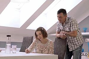 Experienced Man And Gorgeous Gal Enjoy Awesome Sex In Various Poses