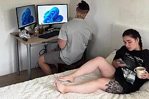 Gamer Girl Satisfies Her Friend With Compromising Material
