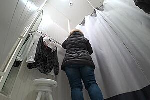 hidden camera catches fat milf in fitting room