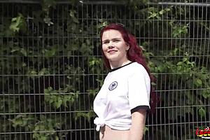 Redhead Mia May Picked Up For Public Anal Fuck