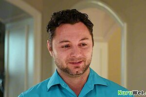 busty hot teen 18+ masseuse prepares brad sterling for nuru massage in shower 😘