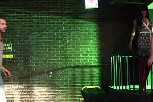 Jane and Sarah in street foursome