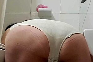 Wife washing and showing big ass