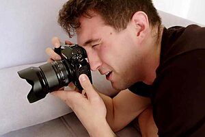 'couldn't take it' photographer beds model