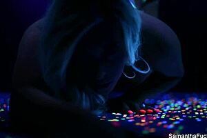 Samantha saint solo masturbation with big tits and nude body