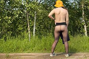 Stranger Meets Webcam Model In Forest Outdoors