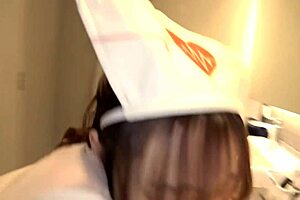 horny japanese girl gets body touch and creampie in part two