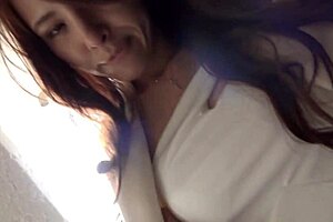 i feel japanese milf's huge tits outdoors