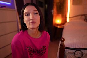 step-daughter asked her step-dad for help to heal her throat with a cock