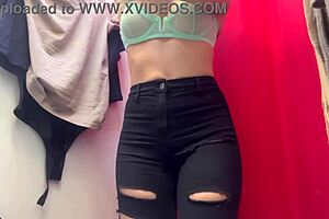 Dressing room hidden camera girl with big tits and big nipples