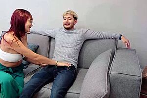 horny psychologist seduces and swallows cum