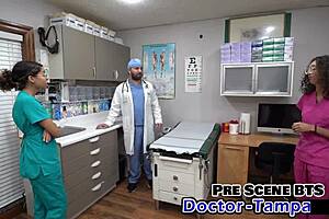 Dr. Tampa decides which nurse goes first in intense action.