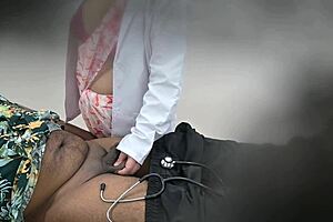 lady doctor having fun with patient