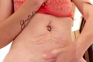 horny woman masturbates alone, cumming hard on her finger