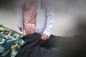 lady doctor having fun with patient