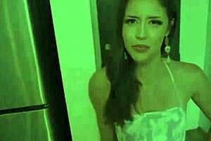 Skinny latina teen 18+ stepsister family sex with huge dick stepbrother in kitchen johnny love