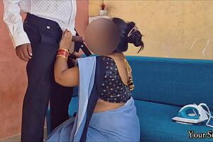 mature woman helps prepare for going to office