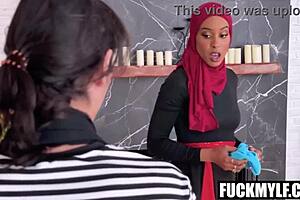 lonely hijab woman subtly seduced by exchange student