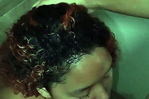 hot latina gets cumshot in hotel bathroom