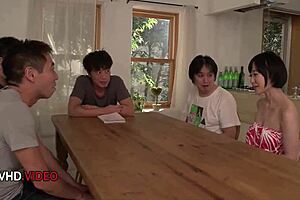 Japanese blowjobs and hardcore group sex Yu Shinoda takes two cocks deep