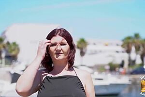 Leila, the naughty French brunette chubby milf, gets taken by two cocks in detailed scene