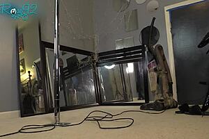 vacuuming in hobble boots and lingerie