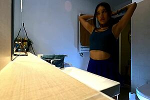 Can she be the most beautiful girl ever in blue mini skirt and panties