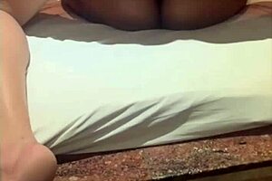 Skinny guy pounding cuckold's wife hard.