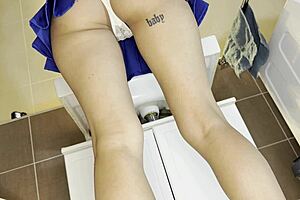 Can she be the most beautiful girl ever in blue mini skirt and panties