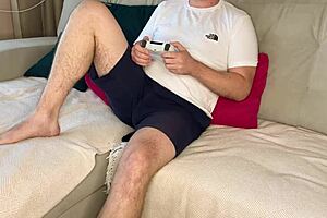 russian amateur excited from cooperative gets into pants