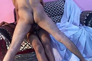 Intense threesome with cum swapping and big cocks.