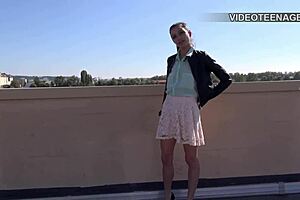 Lovely 19 years justine does her first anal porn casting