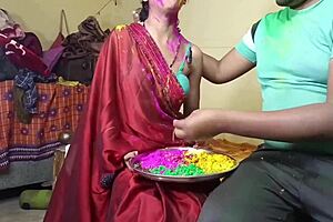 first time indian festival holi celebrate with neaughbour wife
