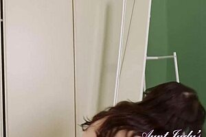 hey lana, show that 48yo milf body in lingerie striptease and masturbate